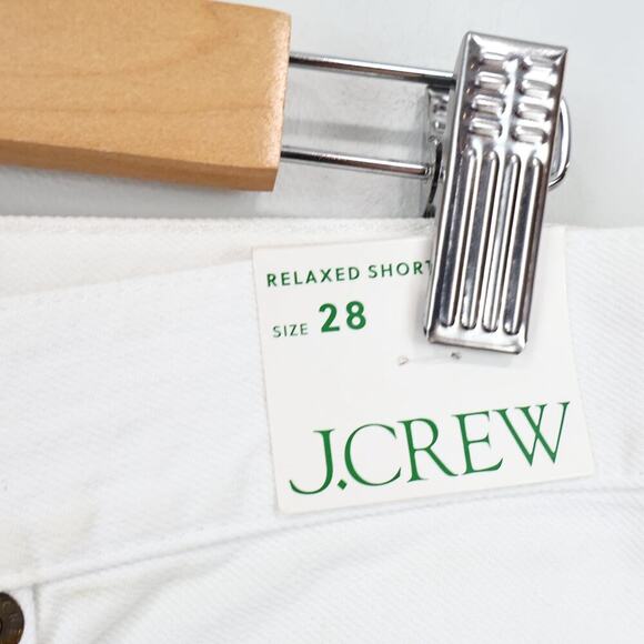 J.Crew Relaxed Denim Short Raw Hem White Denim Size 28 NWT - Picture 3 of 11